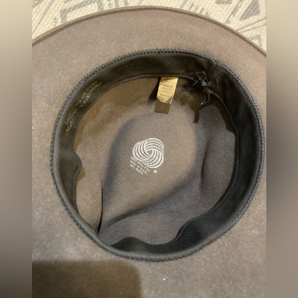 Dorfman Pacific USA wool Aussie hat in a loden brown color with a leather band M - Picture 5 of 7